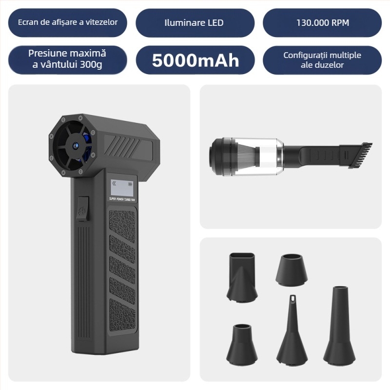 2025, ventilator transfrontalier pentru violență, micro-turbo, ventilator supraalimentat de mare viteză, uscător de păr cu colector de praf, tip uragan