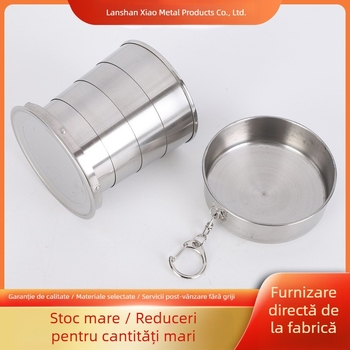 Oțel inoxidabil portabil de călătorie în aer liber vin cană portabilă retractabilă cană de apă pliabilă cană de apă vin cană mare, medie, mică dimensiune