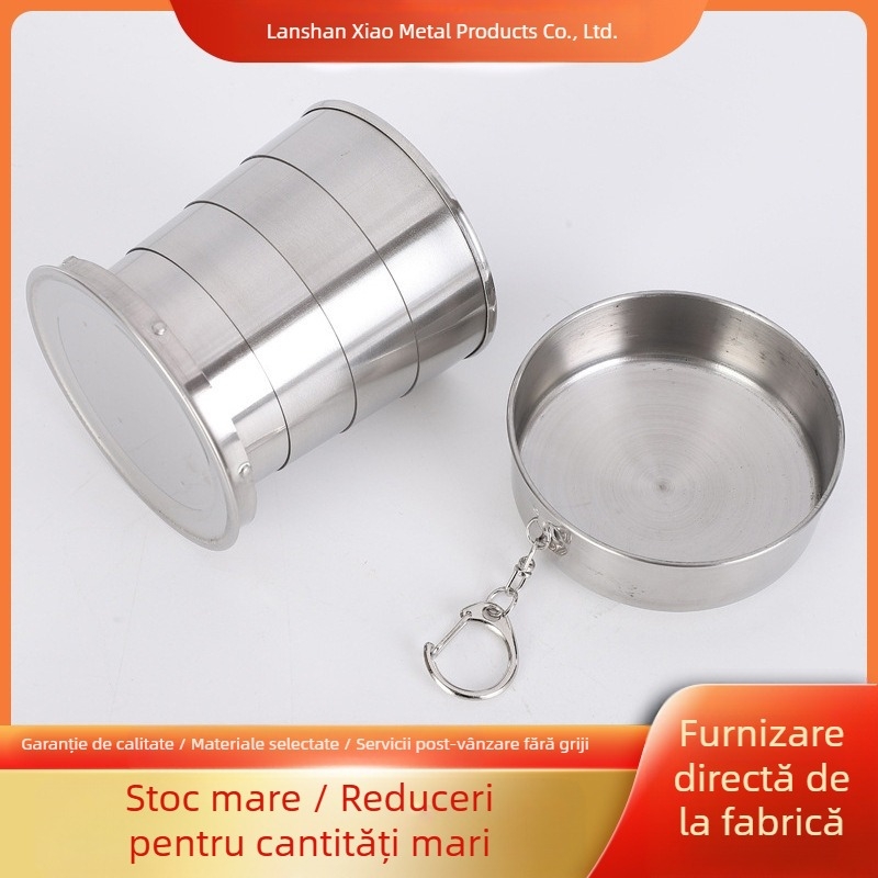 Oțel inoxidabil portabil de călătorie în aer liber vin cană portabilă retractabilă cană de apă pliabilă cană de apă vin cană mare, medie, mică dimensiune