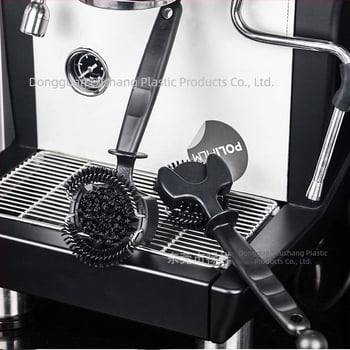 Perie de curățare a aparatului de cafea semiautomat italian, perie de curățare cu arc pentru capul de preparare a cafelei, perie cu mâner lung, accesorii pentru aparatul de cafea