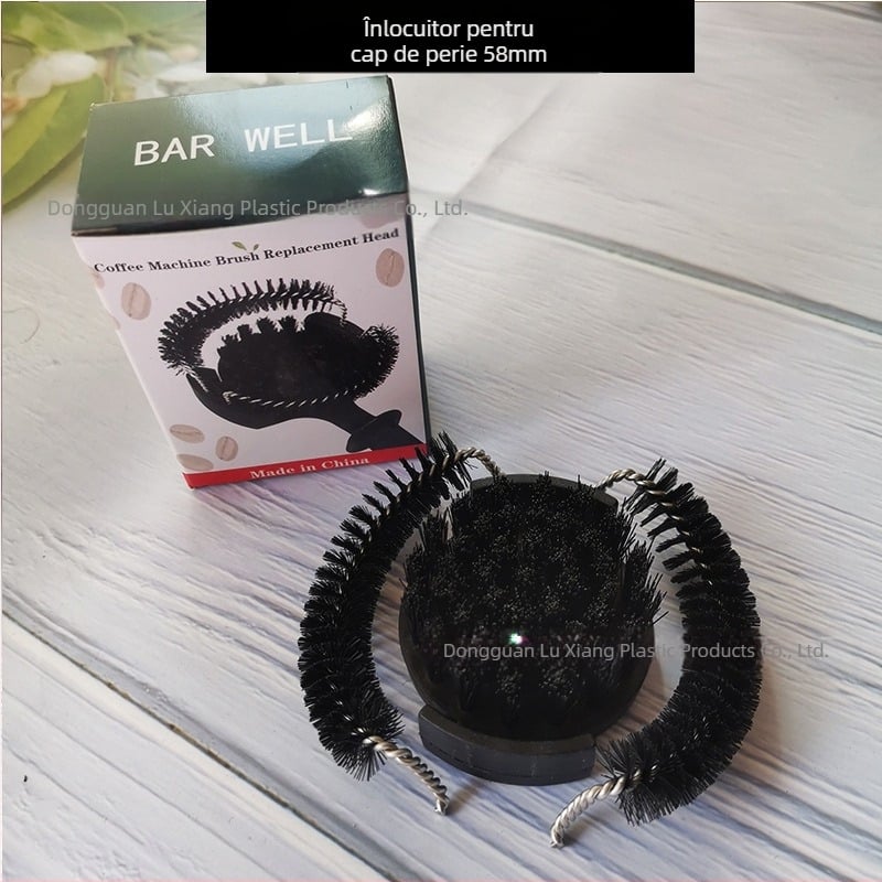 Perie de curățare a aparatului de cafea semiautomat italian, perie de curățare cu arc pentru capul de preparare a cafelei, perie cu mâner lung, accesorii pentru aparatul de cafea