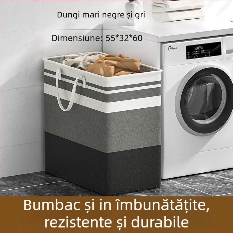 Coș de rufe murdare de uz casnic, capacitate mare, coș de depozitare pentru baie, model, portabil, material textil, coș de rufe murdare, coș de rufe impermeabil, geantă de depozitare