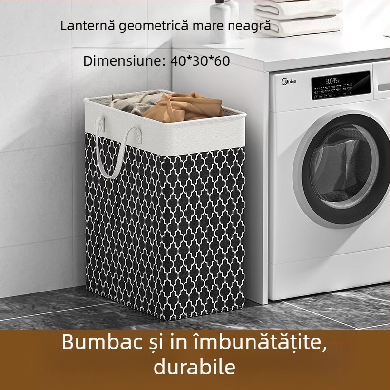 Coș de rufe murdare de uz casnic, capacitate mare, coș de depozitare pentru baie, model, portabil, material textil, coș de rufe murdare, coș de rufe impermeabil, geantă de depozitare