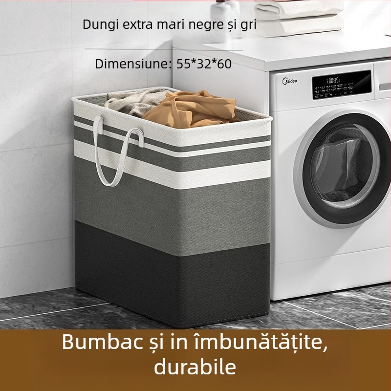 Coș de rufe murdare de uz casnic, capacitate mare, coș de depozitare pentru baie, model, portabil, material textil, coș de rufe murdare, coș de rufe impermeabil, geantă de depozitare