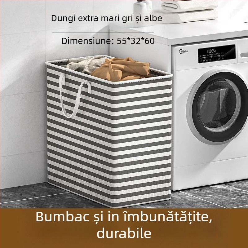 Coș de rufe murdare de uz casnic, capacitate mare, coș de depozitare pentru baie, model, portabil, material textil, coș de rufe murdare, coș de rufe impermeabil, geantă de depozitare