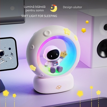 Lumină de noapte cu astronaut, cu stele și lună, încărcare USB, cu panda, aplauze, RGB, atmosferă, lumină de somn, cadou pentru evenimente