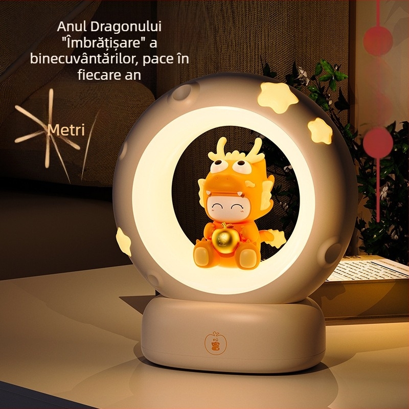 Lumină de noapte cu astronaut, cu stele și lună, încărcare USB, cu panda, aplauze, RGB, atmosferă, lumină de somn, cadou pentru evenimente