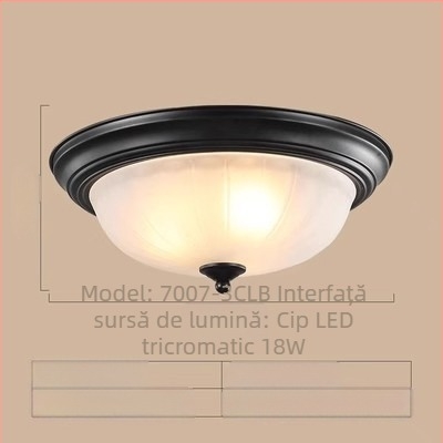 Lampă de tavan americană rotundă pentru dormitor matrimonial, lampă retro simplă pentru cameră, coridor, hol de intrare, lămpi pentru balcon