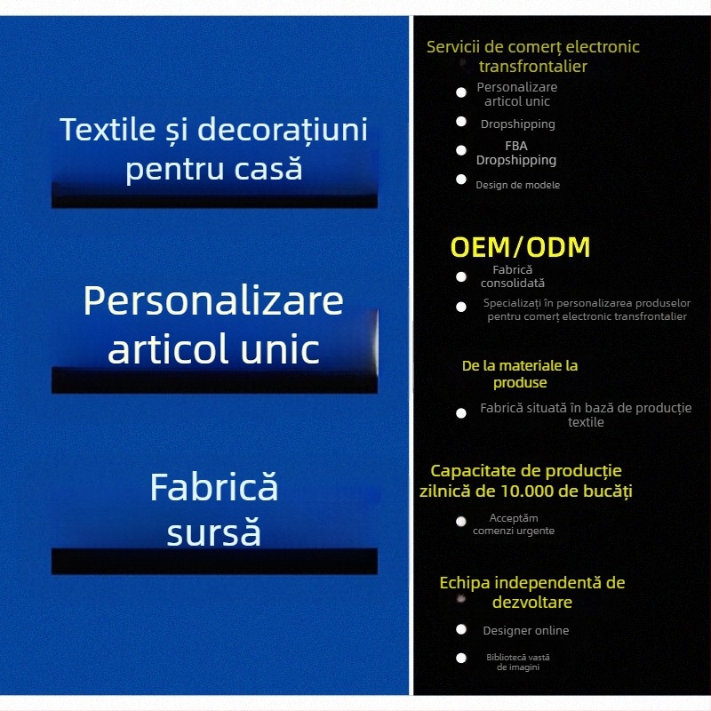Față de masă rotundă transfrontalieră Amazon, impermeabilă și rezistentă la ulei, poate fi comandată cu logo-ul Factory Nordic Style
