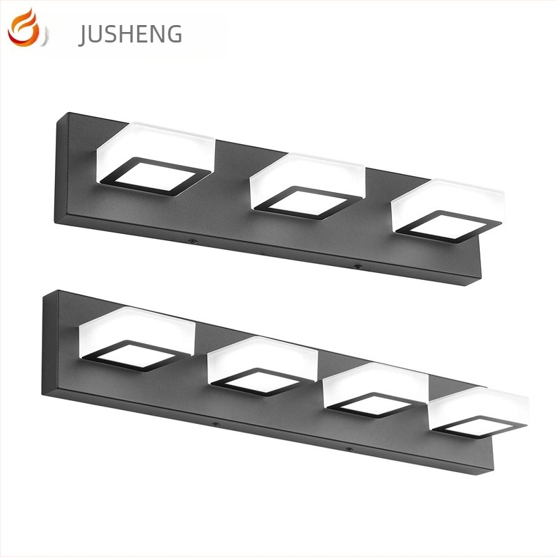 Jusheng, lampă de perete cu LED-uri, rezistentă la umiditate, pentru baie, cu oglindă standard nord-americană, comerț electronic transfrontalier, Amazon, certificată pentru baie, cu intensitate redusă a luminii