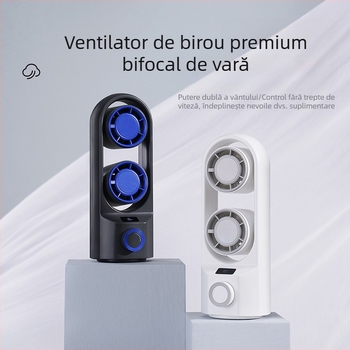Ventilator turn desktop reîncărcabil USB nou, ventilator mic cu cap scuturabil pentru birou, ventilator portabil pentru exterior, mini ventilator, reîncărcabil, pentru acasă și birou