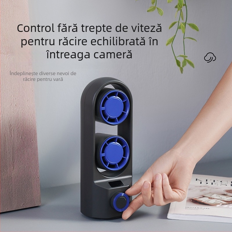 Ventilator turn desktop reîncărcabil USB nou, ventilator mic cu cap scuturabil pentru birou, ventilator portabil pentru exterior, mini ventilator, reîncărcabil, pentru acasă și birou