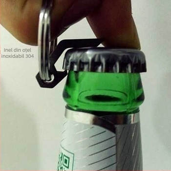 Șurubelniță mini deschizător de sticle din aliaj de titan, din oțel inoxidabil, gadget EDC, șurubelniță pentru bere, instrument pentru breloc