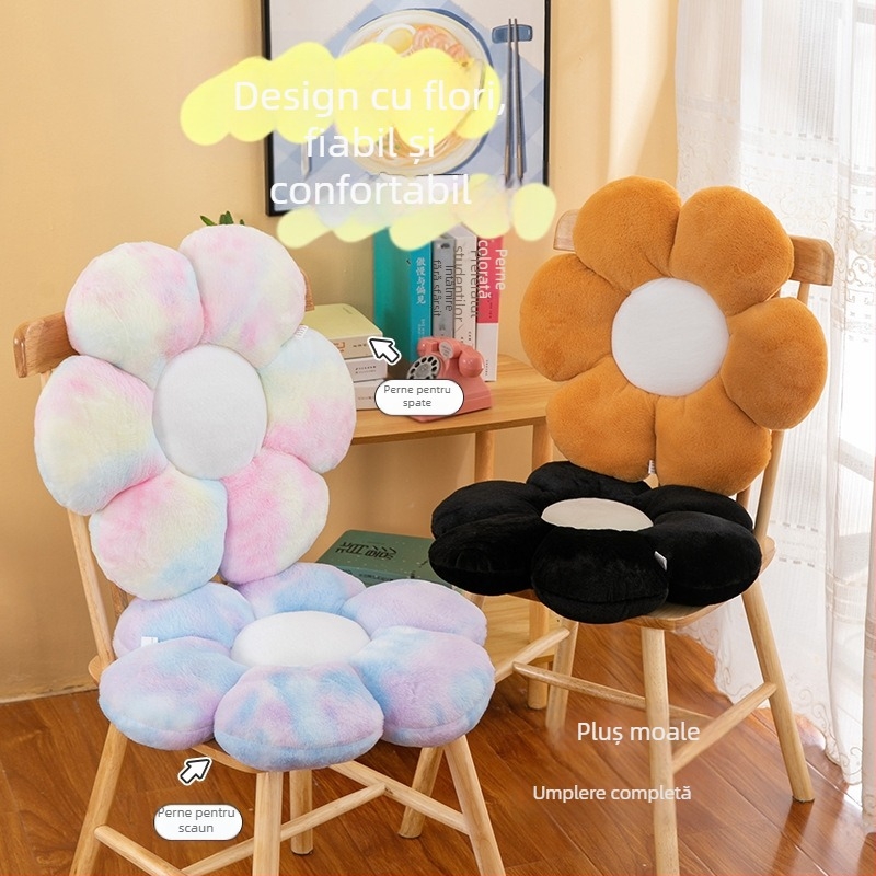 Pernă de pluș cu pernă de flori Ins High Color Value, pernă de dormit, ornamente pentru scaun de birou, pernă de canapea