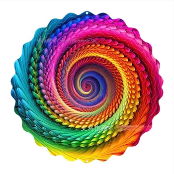 Clopoțel de vânt rotativ 3D direct din fabrică, transfrontalier, pentru a colora, pentru curte, grădină, decorațiuni metalice suspendate