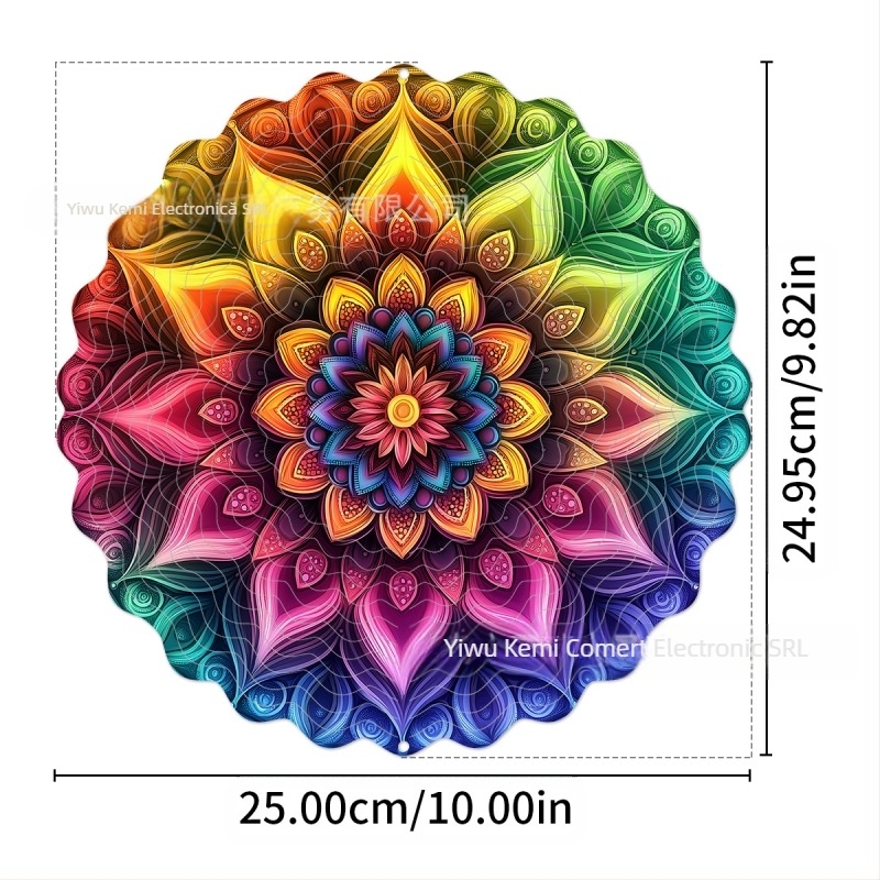 Clopoțel de vânt rotativ 3D direct din fabrică, transfrontalier, pentru a colora, pentru curte, grădină, decorațiuni metalice suspendate