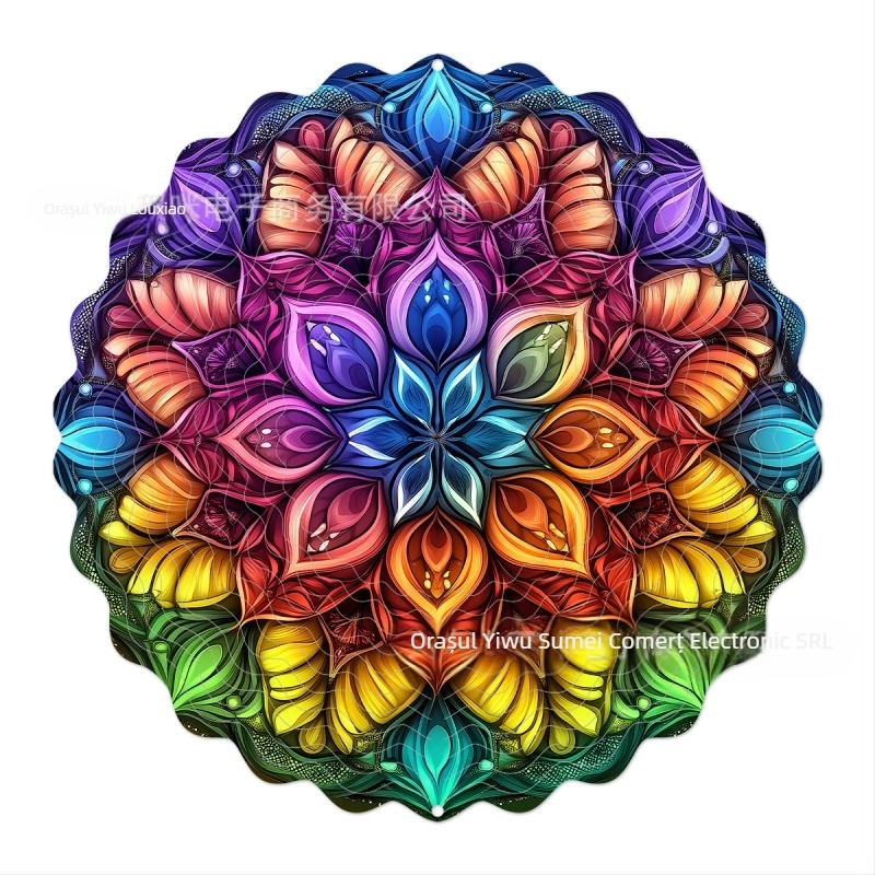 Clopoțel de vânt rotativ 3D direct din fabrică, transfrontalier, pentru a colora, pentru curte, grădină, decorațiuni metalice suspendate