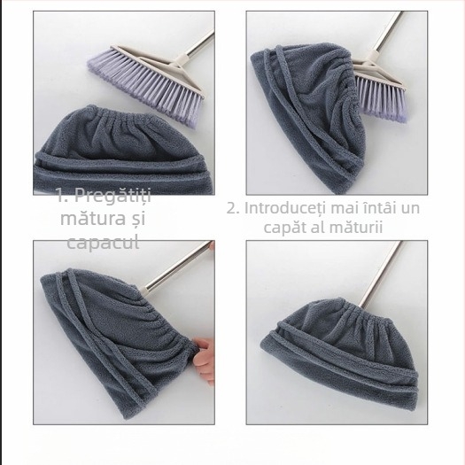 Husă de mătură din lână de coral, îngroșare, mop super absorbant, o singură bucată, multifuncțională, înlocuire, husă de mop umedă și uscată