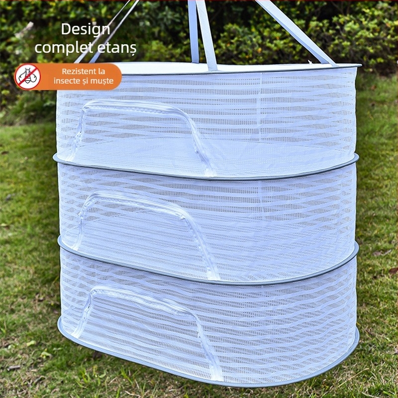 Plasă de uscare a legumelor, uscare a peștelui, uscare a ridichilor, dulce otrăvitor, artefact anti-muște, pliabilă, plasă de uscare, uscare a cărnii, acoperire pentru plasă de uscare