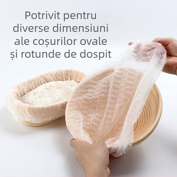 Coș de fermentație nețesut de unică folosință, capac din pânză pentru coș, aluat non-stick, pâine europeană, instrumente de copt de uz casnic, ratan, capac din pânză pentru coș