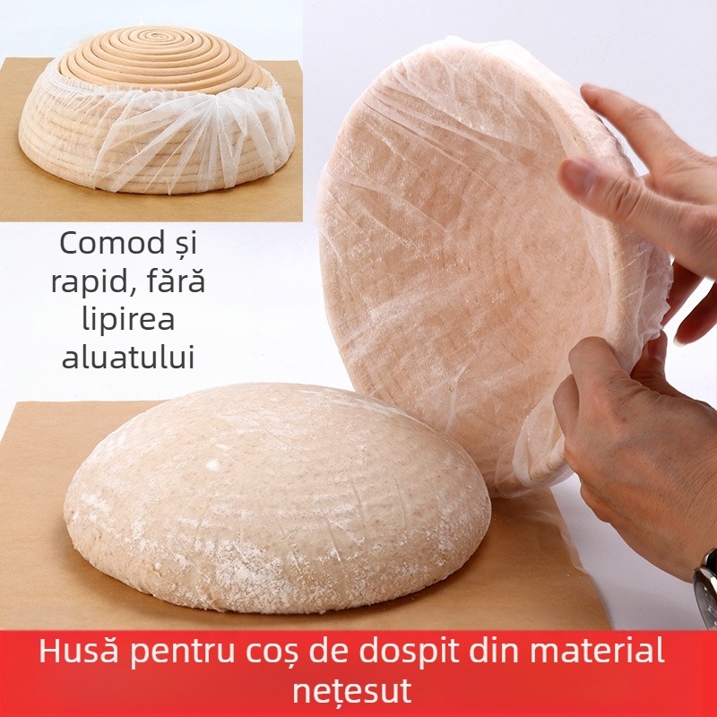 Coș de fermentație nețesut de unică folosință, capac din pânză pentru coș, aluat non-stick, pâine europeană, instrumente de copt de uz casnic, ratan, capac din pânză pentru coș