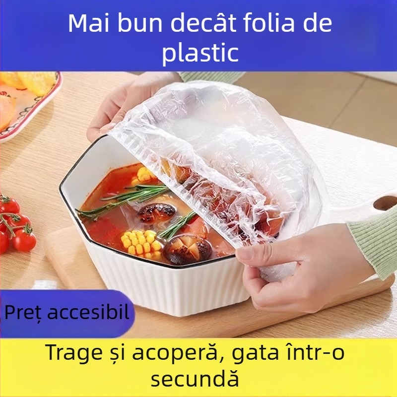 Folie de plastic rezistentă la muște, husă de unică folosință pentru frigider, husă pentru păstrarea prospețimii, folie de plastic universală, husă pentru bol, husă pentru bol