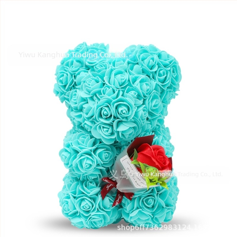 Spumă de flori simulate, îmbrățișare cu flori, ursuleț de trandafir, ursuleț PE, ursuleț de trandafir, Ziua Îndrăgostiților 520, cadou de ziua de naștere