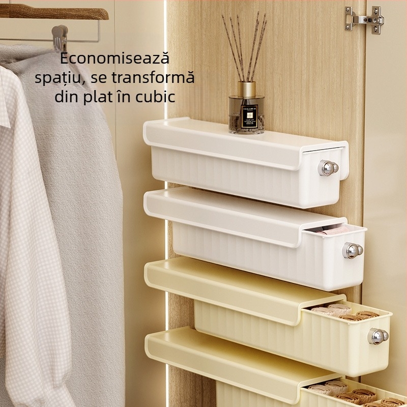 Cutie de depozitare montată pe perete, lenjerie intimă, șosete, dulap, depozitare laterală, lenjerie intimă, finisare, depozitare artefacte, sertar despărțitor