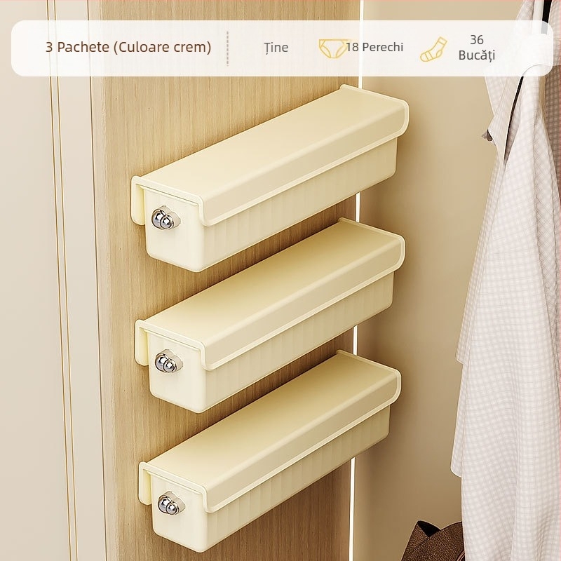 Cutie de depozitare montată pe perete, lenjerie intimă, șosete, dulap, depozitare laterală, lenjerie intimă, finisare, depozitare artefacte, sertar despărțitor