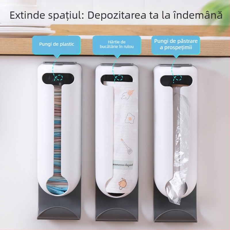 Douyin Bucătărie Perforator Fără Pungă Depozitare Rack De Plastic Montat Pe Perete Cutie De Depozitare Lenjerie De Casă Detașabilă