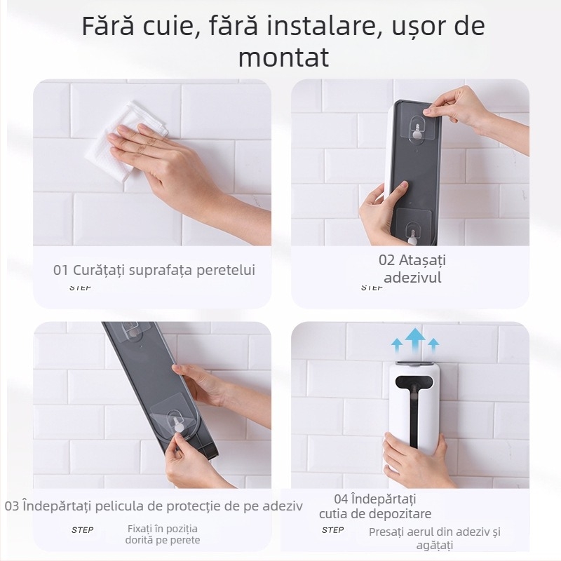 Douyin Bucătărie Perforator Fără Pungă Depozitare Rack De Plastic Montat Pe Perete Cutie De Depozitare Lenjerie De Casă Detașabilă