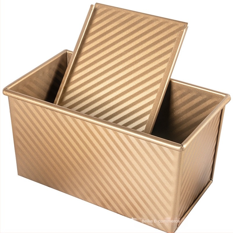 Cutie de pâine prăjită ondulată aurie transfrontalieră, 450g, mucegai antiaderent pentru pâine prăjită cu capac, instrumente de copt la cuptor