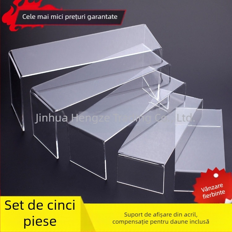 Suport de afișare transparent acrilic pentru pantofi, suport pentru cosmetice și bijuterii, suport pentru pantofi cu cinci straturi, recuzită pentru scară