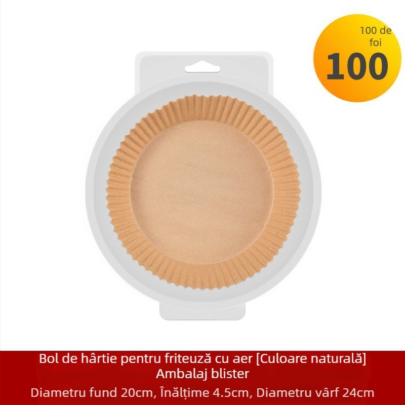 Hârtie dreptunghiulară pentru friteuza cu aer Amazon Explosions, hârtie de copt cu ulei siliconic, tavă de hârtie cu ulei siliconic de unică folosință