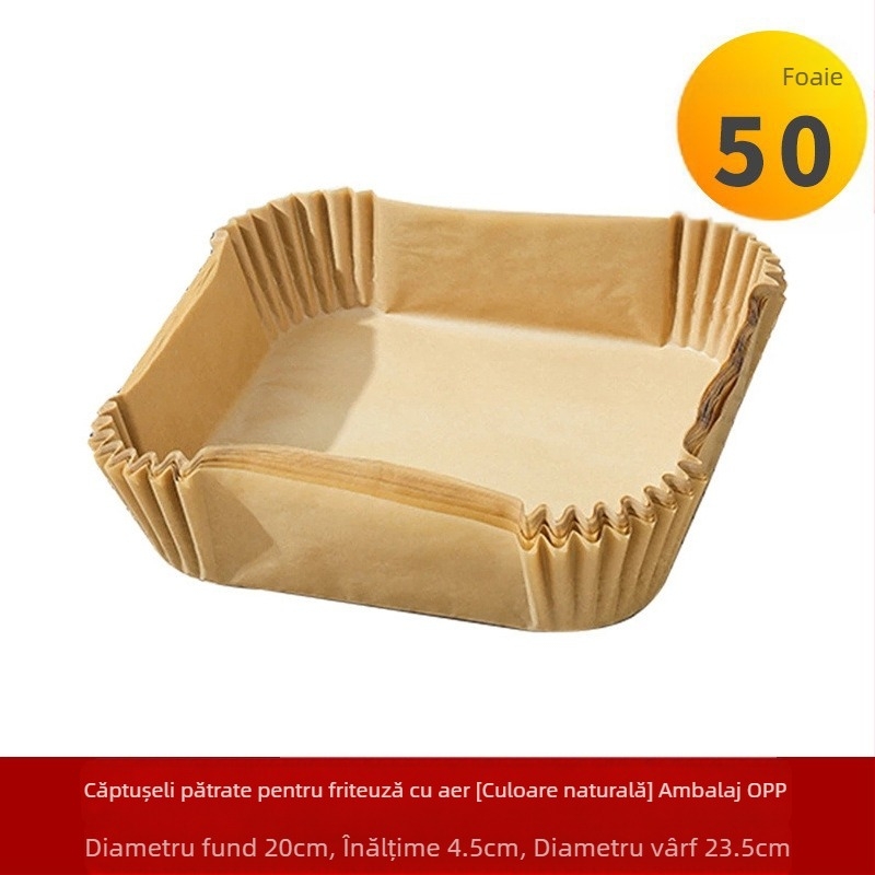 Hârtie dreptunghiulară pentru friteuza cu aer Amazon Explosions, hârtie de copt cu ulei siliconic, tavă de hârtie cu ulei siliconic de unică folosință