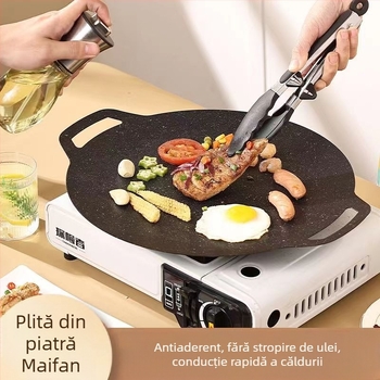 Tavă de copt în aer liber, camping, casetofon, aragaz, coreean de uz casnic, aragaz cu inducție, aragaz cu gaz, tigaie de copt portabilă, placă de prăjit