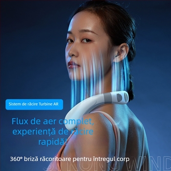 K11 Ventilator de răcire pentru gât nou, ventilator de răcire cu USB, portabil, agățat pentru gât, aer condiționat, ventilator fără lamă