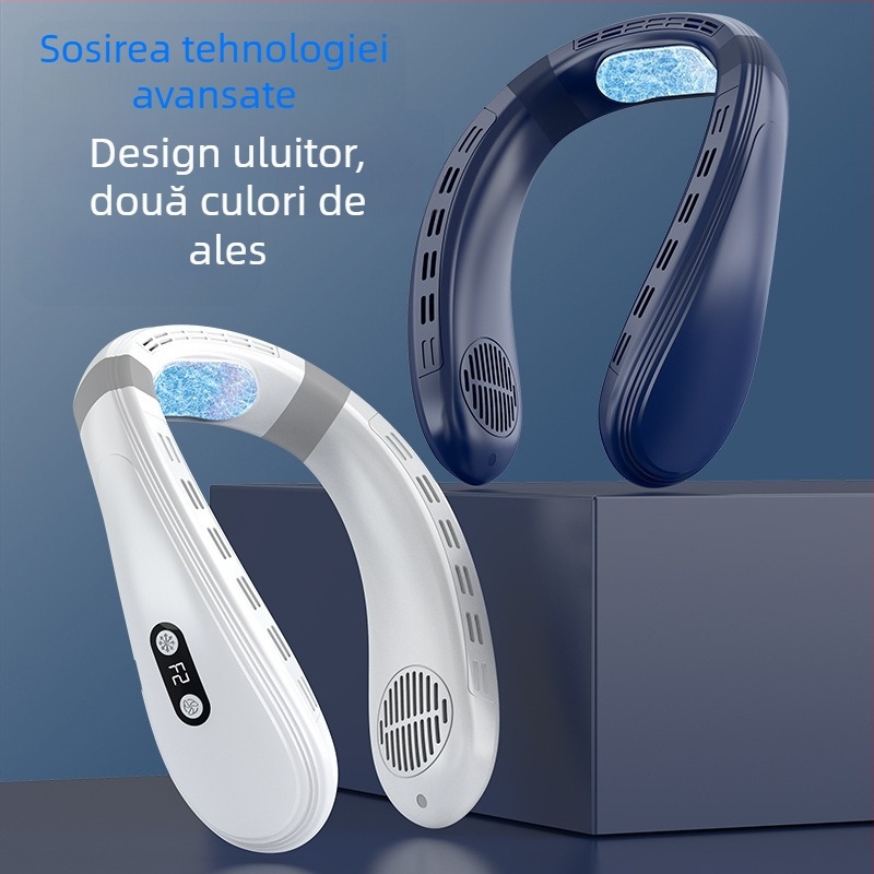 K11 Ventilator de răcire pentru gât nou, ventilator de răcire cu USB, portabil, agățat pentru gât, aer condiționat, ventilator fără lamă