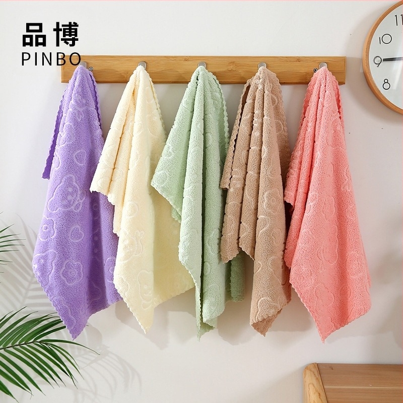 Prosop de față cu cap de urs în relief, prosop moale și absorbant pentru uz casnic, prosop de față pentru adulți, prosop din fleece coral, en-gros