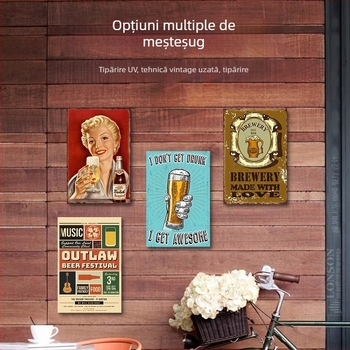 Pictură vintage în tablă, bar, KTV, mural decorativ, imprimare offset en-gros, procesare imprimare UV, Amazon, AliExpress transfrontalier