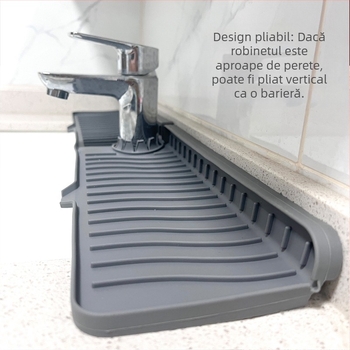 Covoraș de scurgere din silicon pentru bucătărie și baie, rezistent la stropire, pentru lavoar, covoraș de scurgere pentru spălare de masă, covoraș antiderapant pentru săpun