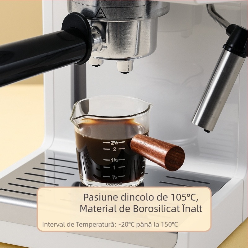 Ceașcă de extracție a cafelei, sticlă cu mâner din lemn, ceașcă de măsurare, espresso, ceașcă de uncie, ceașcă mică de lapte, rafinată și de înaltă calitate