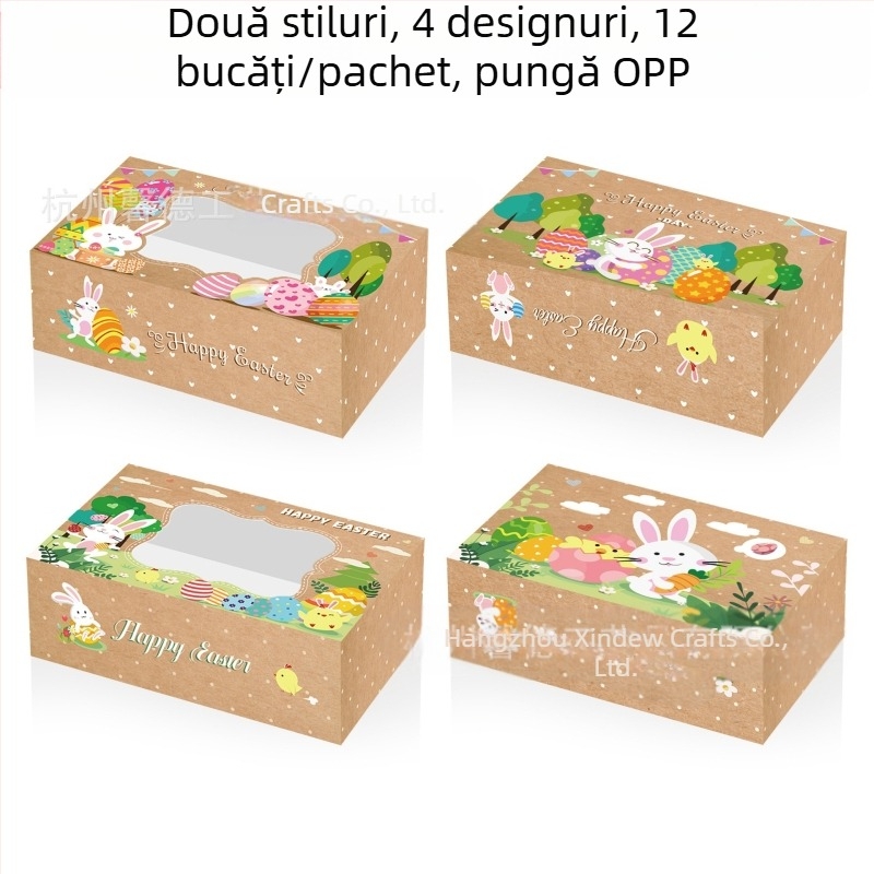 HZ042 Comerț exterior Cutie de bomboane cadou pentru petrecere de sărbători cu ou de iepuraș de Paște pentru fereastră