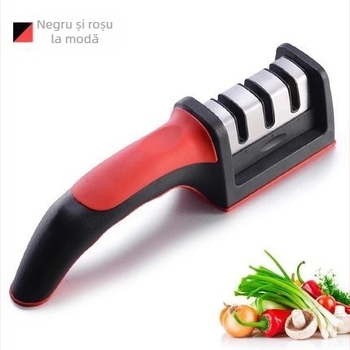 Bucătărie Consumabile Creative Rașniță de cuțit rapidă în trei etape Cuțit din oțel tungsten ceramic Tijă de șlefuit Cuțit portabil Piatră de șlefuit Piatră de șlefuit non-electrică