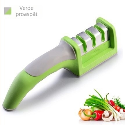 Bucătărie Consumabile Creative Rașniță de cuțit rapidă în trei etape Cuțit din oțel tungsten ceramic Tijă de șlefuit Cuțit portabil Piatră de șlefuit Piatră de șlefuit non-electrică