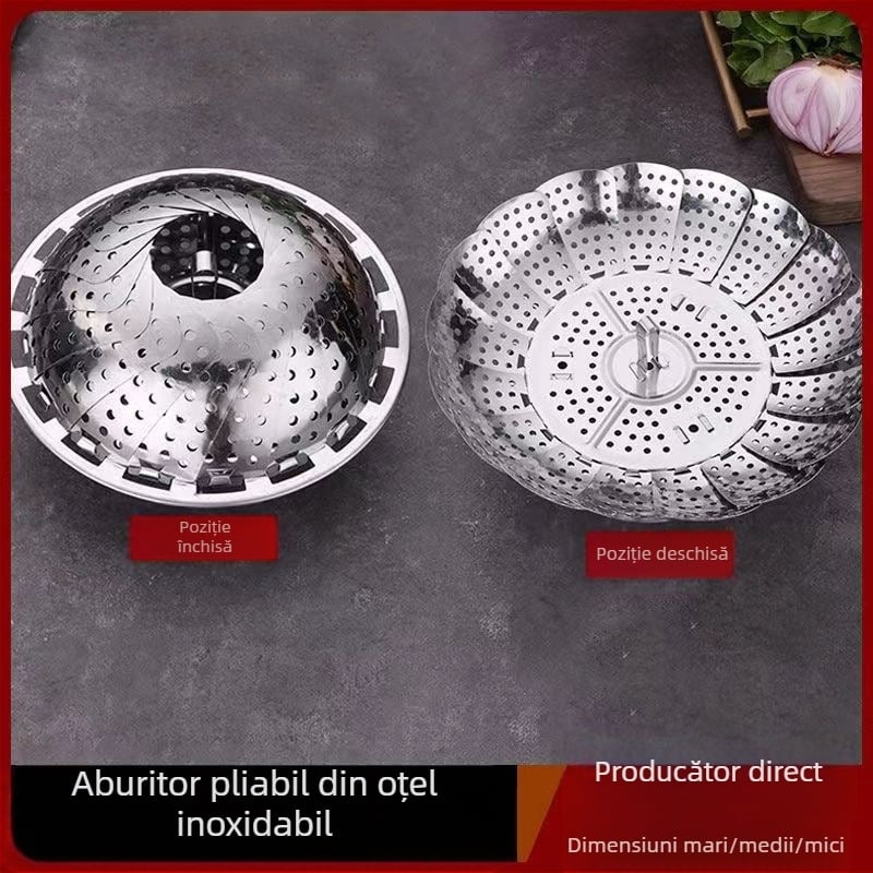 Suport pentru ouă la abur, suport pentru abur din oțel inoxidabil, multifuncțional, pliabil, telescopic, pentru abur, schimbarea aburului, felii de abur, suport pentru abur de uz casnic, placă de abur en-gros