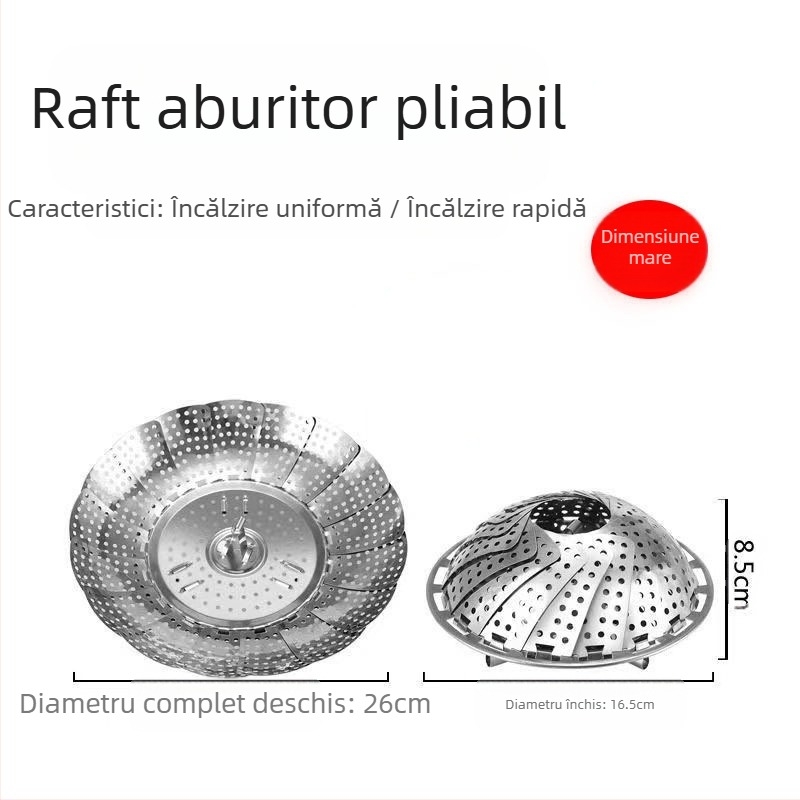 Suport pentru ouă la abur, suport pentru abur din oțel inoxidabil, multifuncțional, pliabil, telescopic, pentru abur, schimbarea aburului, felii de abur, suport pentru abur de uz casnic, placă de abur en-gros
