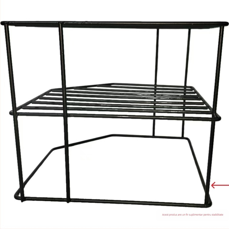 Suport creativ pentru condimente de bucătărie din fier forjat, suport pentru depozitarea ustensilelor de bucătărie, suport metalic pentru depozitare artizanală, depozitare pe birou cu două straturi