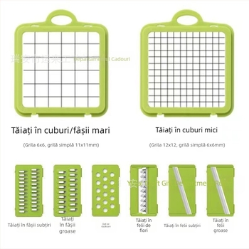 Tocător de legume multifuncțional pentru bucătărie transfrontalieră, portabil, ușor de curățat, răzătoare, tăietor de cubulețe
