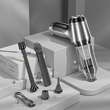 Aspirator wireless auto multifuncțional puternic cu suflare, aspirare mică, suflantă de praf portabilă de mare putere